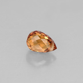 Zaffiro naturale arancione da 0,89 ct, briolette, VVS-VS