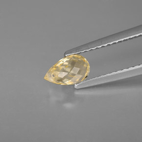 Zaffiro naturale giallo da 1,07 ct, briolette, VS