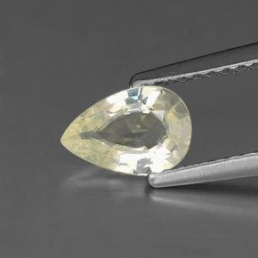 Zaffiro naturale giallo da 0,81 ct, taglio a pera, VS