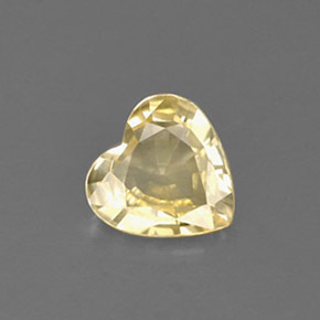 Zaffiro naturale giallo da 0,59 ct, a forma di cuore, VS