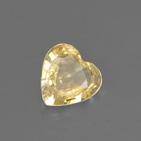 Zaffiro naturale giallo da 0,59 ct, a forma di cuore, VS