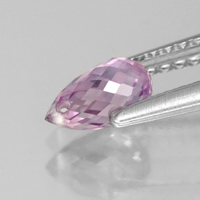 Zaffiro naturale rosa da 0,78 ct, briolette, VVS-VS