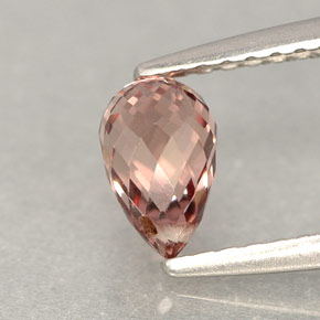 Zaffiro naturale rosa da 0,90 ct, briolette, VVS-VS