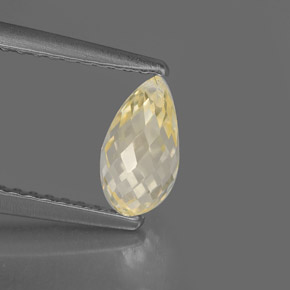 Zaffiro naturale giallo da 1,31 ct, briolette, VVS-VS