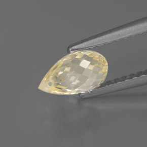 Zaffiro naturale giallo da 1,31 ct, briolette, VVS-VS