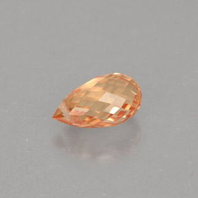 Zaffiro naturale arancione da 0,91 ct, briolette, VVS-VS