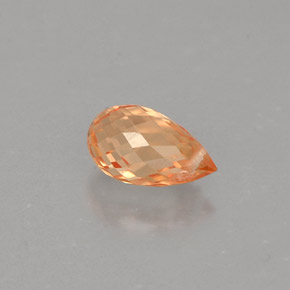 Zaffiro naturale arancione da 0,91 ct, briolette, VVS-VS