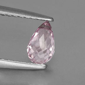 Zaffiro naturale rosa da 0,69 ct, briolette, VS-SI