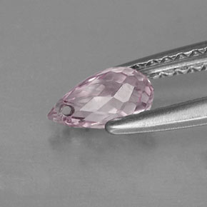 Zaffiro naturale rosa da 0,69 ct, briolette, VS-SI