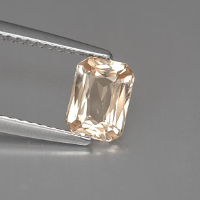 Zaffiro naturale arancione da 1,20 ct, taglio smeraldo, VVS