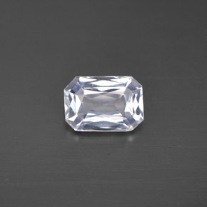 Zaffiro naturale bianco da 0,98 ct, taglio smeraldo, VVS