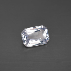 Zaffiro naturale bianco da 0,98 ct, taglio smeraldo, VVS