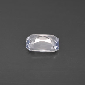 Zaffiro naturale bianco da 0,98 ct, taglio smeraldo, VVS