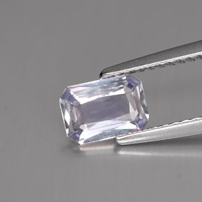 Zaffiro naturale viola da 0,89 ct, taglio smeraldo, VVS-VS