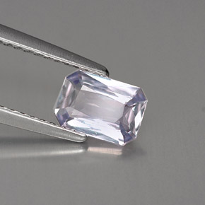 Zaffiro naturale viola da 0,89 ct, taglio smeraldo, VVS-VS