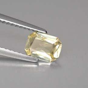 Zaffiro naturale giallo da 0,77 ct, taglio smeraldo, VVS
