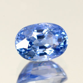 Zaffiro naturale blu da 1,34 ct, taglio ovale, VVS