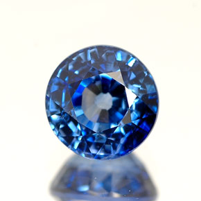 Zaffiro naturale blu da 1,60 ct, taglio rotondo, VS-SI