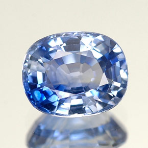 Zaffiro naturale blu da 1,32 ct, taglio a cuscino, VVS-VS