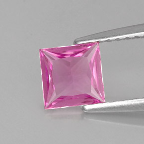 Zaffiro naturale rosa da 0,72 ct, quadrato, VS