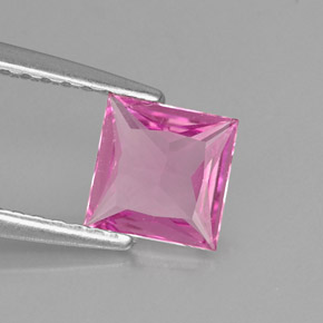 Zaffiro naturale rosa da 0,72 ct, quadrato, VS