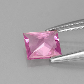 Zaffiro naturale rosa da 0,72 ct, quadrato, VS