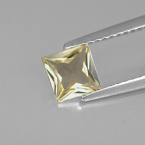 Zaffiro naturale giallo da 0,82 ct, quadrato, VVS