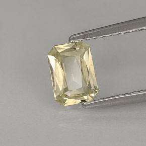Zaffiro naturale giallo da 0,90 ct, taglio smeraldo, VS-SI