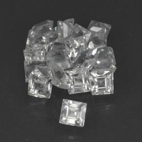 Zaffiro naturale bianco da 1,69 ct, quadrato, VVS-VS