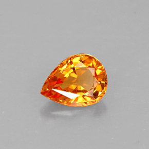 Zaffiro naturale arancione da 0,59 ct, taglio a pera, VVS