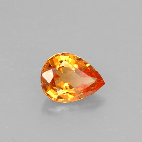 Zaffiro naturale arancione da 0,59 ct, taglio a pera, VVS
