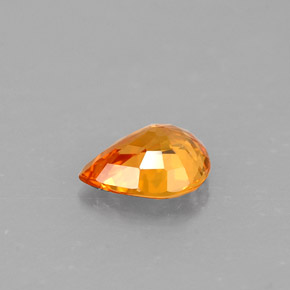 Zaffiro naturale arancione da 0,59 ct, taglio a pera, VVS
