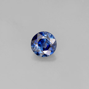 Zaffiro naturale blu da 0,55 ct, taglio rotondo, VS