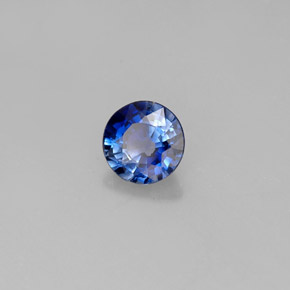 Zaffiro naturale blu da 0,55 ct, taglio rotondo, VS