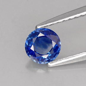 Zaffiro naturale blu da 0,60 ct, taglio rotondo, VS