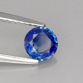 Zaffiro naturale blu da 0,60 ct, taglio rotondo, VS