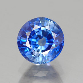 Zaffiro naturale blu da 1,22 ct, taglio rotondo, VVS-VS