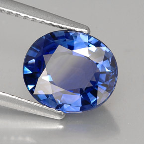 Zaffiro naturale blu da 2,79 ct, taglio ovale, IF