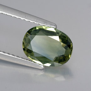Zaffiro naturale verde da 1,69 ct, taglio ovale, VVS