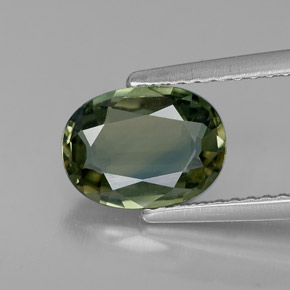 Zaffiro naturale verde da 1,69 ct, taglio ovale, VVS