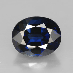 Zaffiro naturale blu da 5,09 ct, taglio ovale, IF