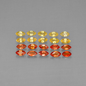 Zaffiro naturale arancione da  ct, marchesa, VVS-VS