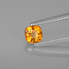 Zaffiro naturale arancione da 0,61 ct, taglio a cuscino, VS