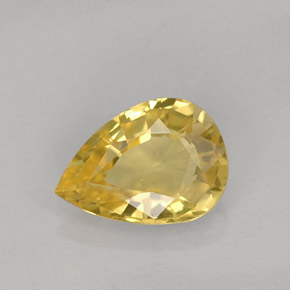 Zaffiro naturale giallo da 0,73 ct, taglio a pera, VS