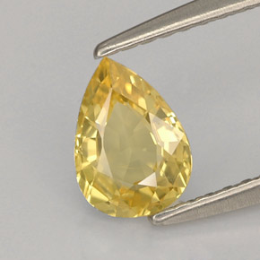 Zaffiro naturale giallo da 0,73 ct, taglio a pera, VS