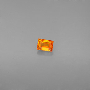 Zaffiro naturale arancione da 0,25 ct, baguette, VS