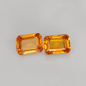 Zaffiro naturale arancione da  ct, taglio smeraldo, VVS-VS