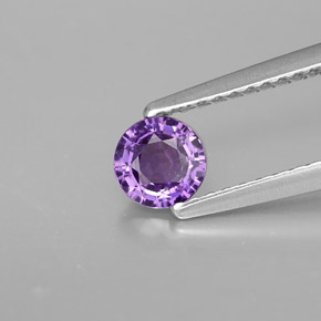 Zaffiro naturale viola da 0,47 ct, taglio rotondo, VVS-VS