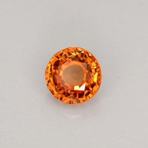 Zaffiro naturale arancione da 0,59 ct, taglio rotondo, VVS-VS