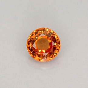 Zaffiro naturale arancione da 0,59 ct, taglio rotondo, VVS-VS